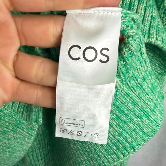 COS Mint Green Ribbed Button-Up Cardigan – Size Medium - Picture 6 of 9